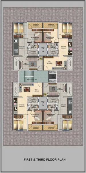  shreenath-residency Block A Cluster Plan from 1st to 3rd Floor