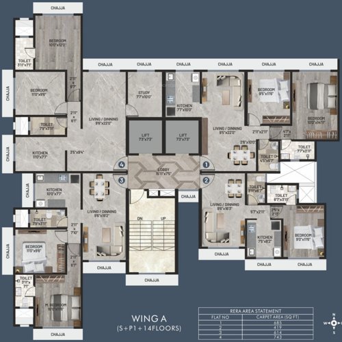  shanti-kishan-chs-ltd Shanti Kishan Chs Ltd A Wing Typical Cluster Plan