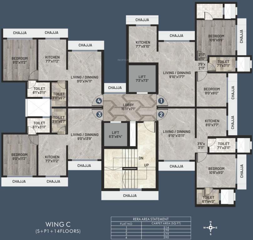  shanti kishan chs ltd Shanti Kishan Chs Ltd C Wing Typical Cluster Plan