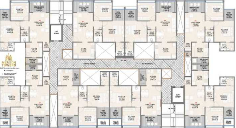  meriton towers B Building Cluster Plan For 2nd Floor