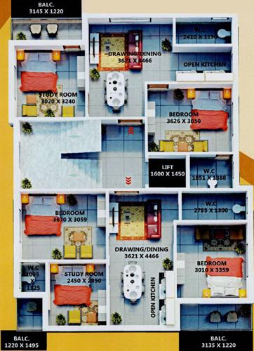  niwas Ganesha Niwas Cluster Plan from 1st to 6th Floor