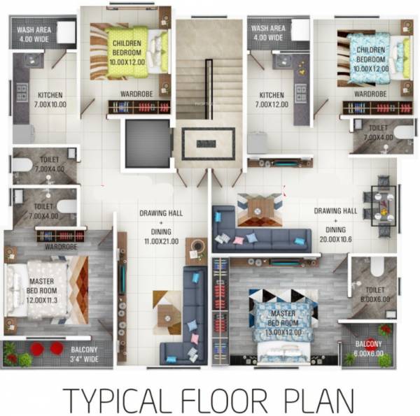 Crystal Apartment Typical Cluster Plan apartment Crystal Apartment Typical Cluster Plan