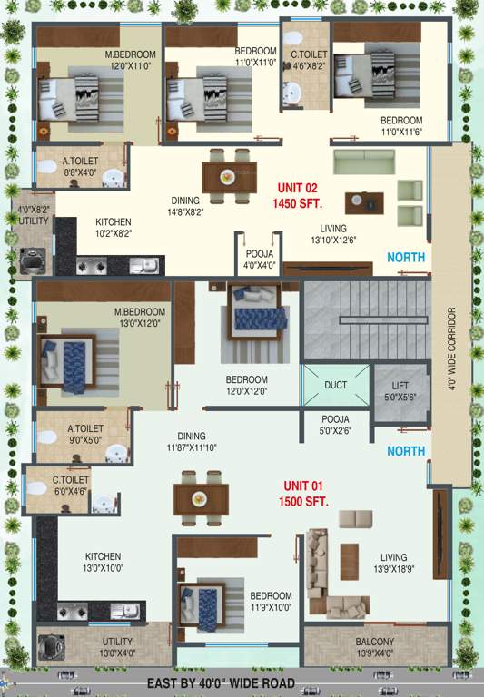  sri sai shloka Sri Sai Shloka Cluster Plan For Typical Floor