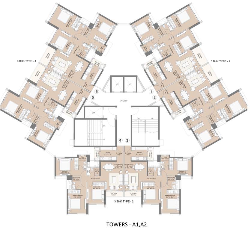  beach residences 2 Building A Cluster Plan from 1st to 22th Floor