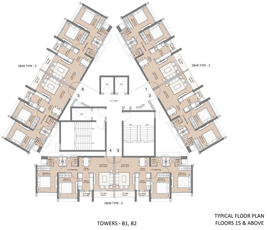  beach residences 2 Building B Cluster Plan from 15th to 22th Floor