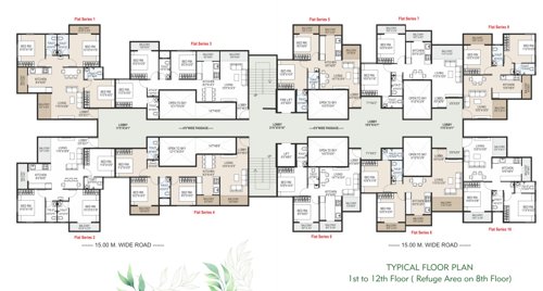  kalpavriksha Rachit Kalpavriksha Cluster Plan For Typical Floor Plan