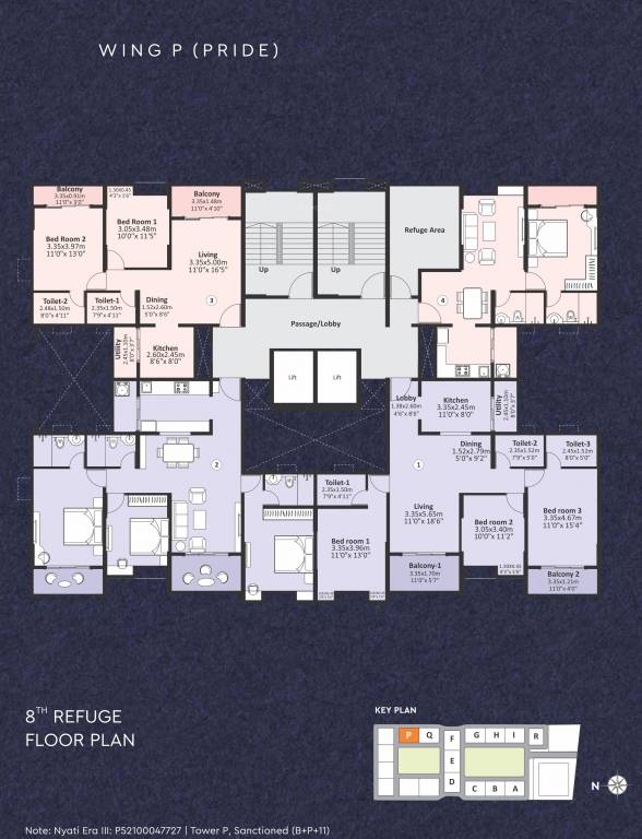  era iii Wing P Cluster Plan For 8th Refuge Floor