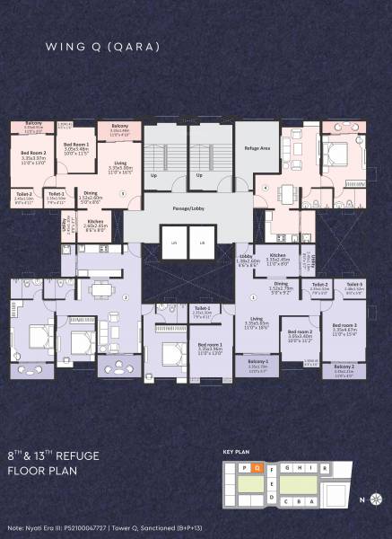  era-iii Wing Q Cluster Plan For 8th & 13th RefugeFloor