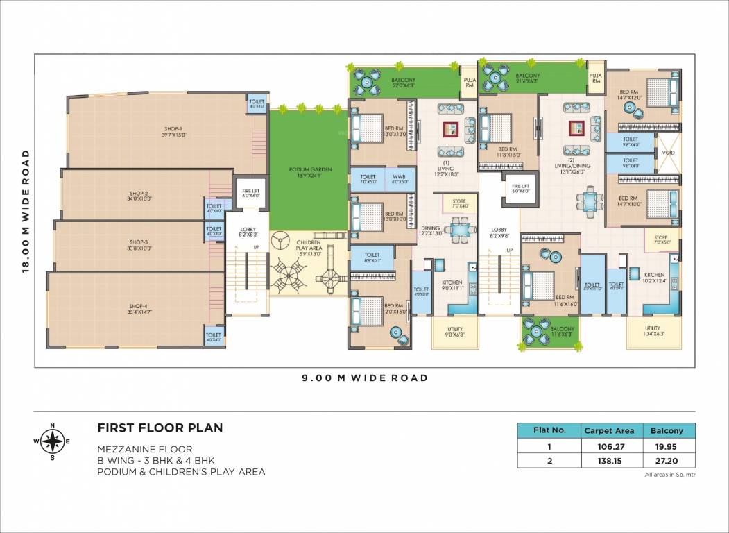  valencia riverside apartment Wing A Cluster Plan for 1st Floor