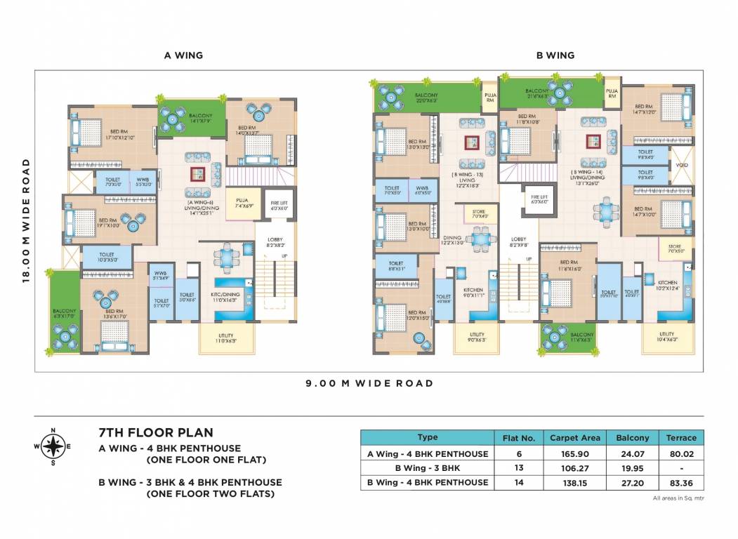  valencia riverside apartment Wing A Cluster Plan for 7th Floor