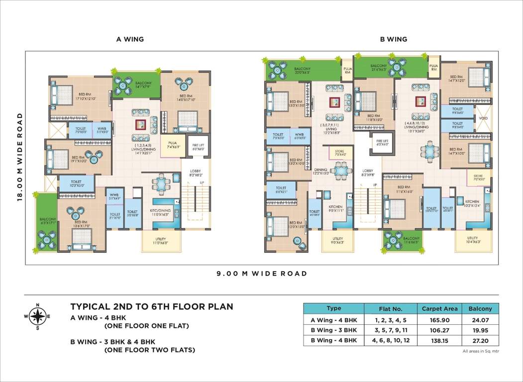  valencia riverside apartment Wing A Cluster Plan from 2nd to 6th Floor