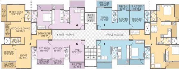  sky-homes Sky Homes A Wing Typical Cluster Plan