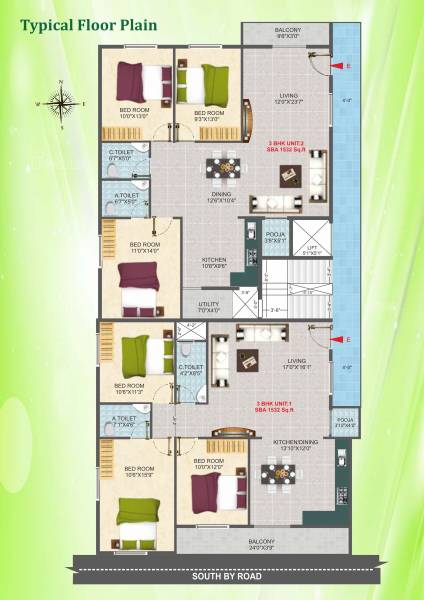  parkview Parkview Cluster Plan from 1st to 5th Floor
