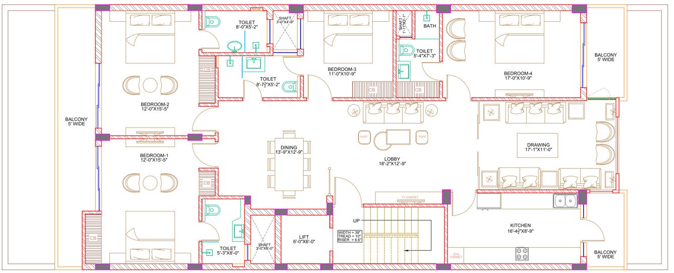  homes 1 CRS Homes 1 Cluster Plan from 1st to 4th Floor