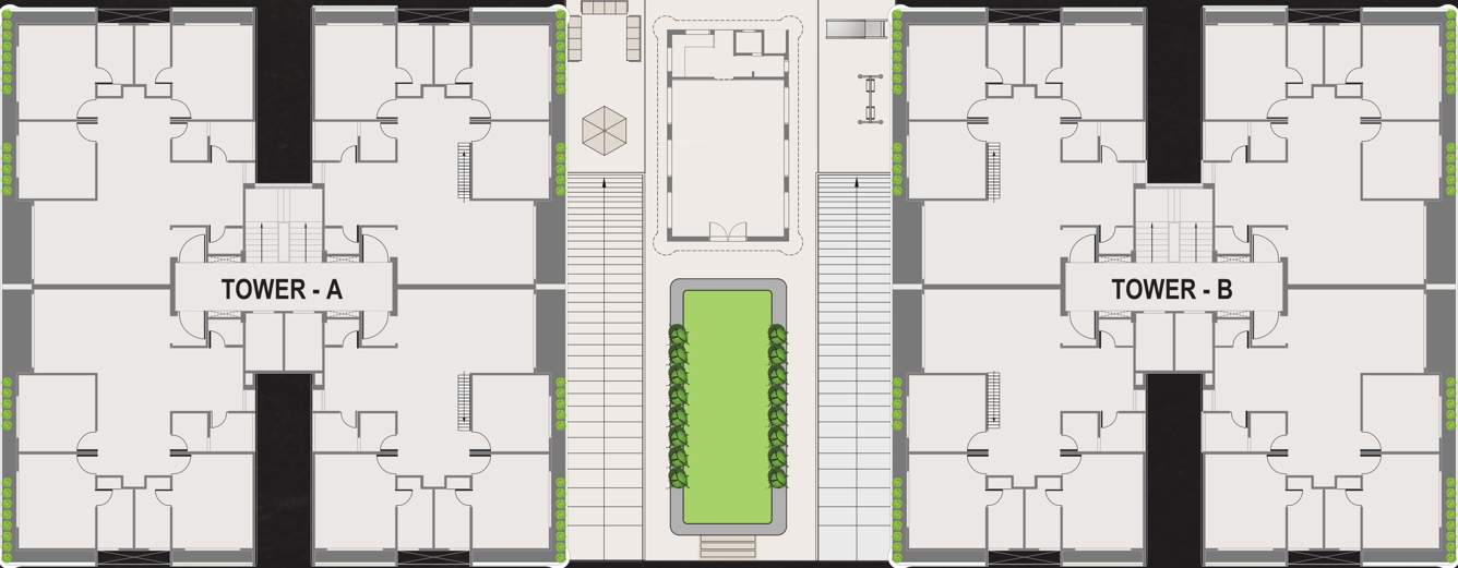 manorath 56 Tower A, B 7th Floor Cluster Plan