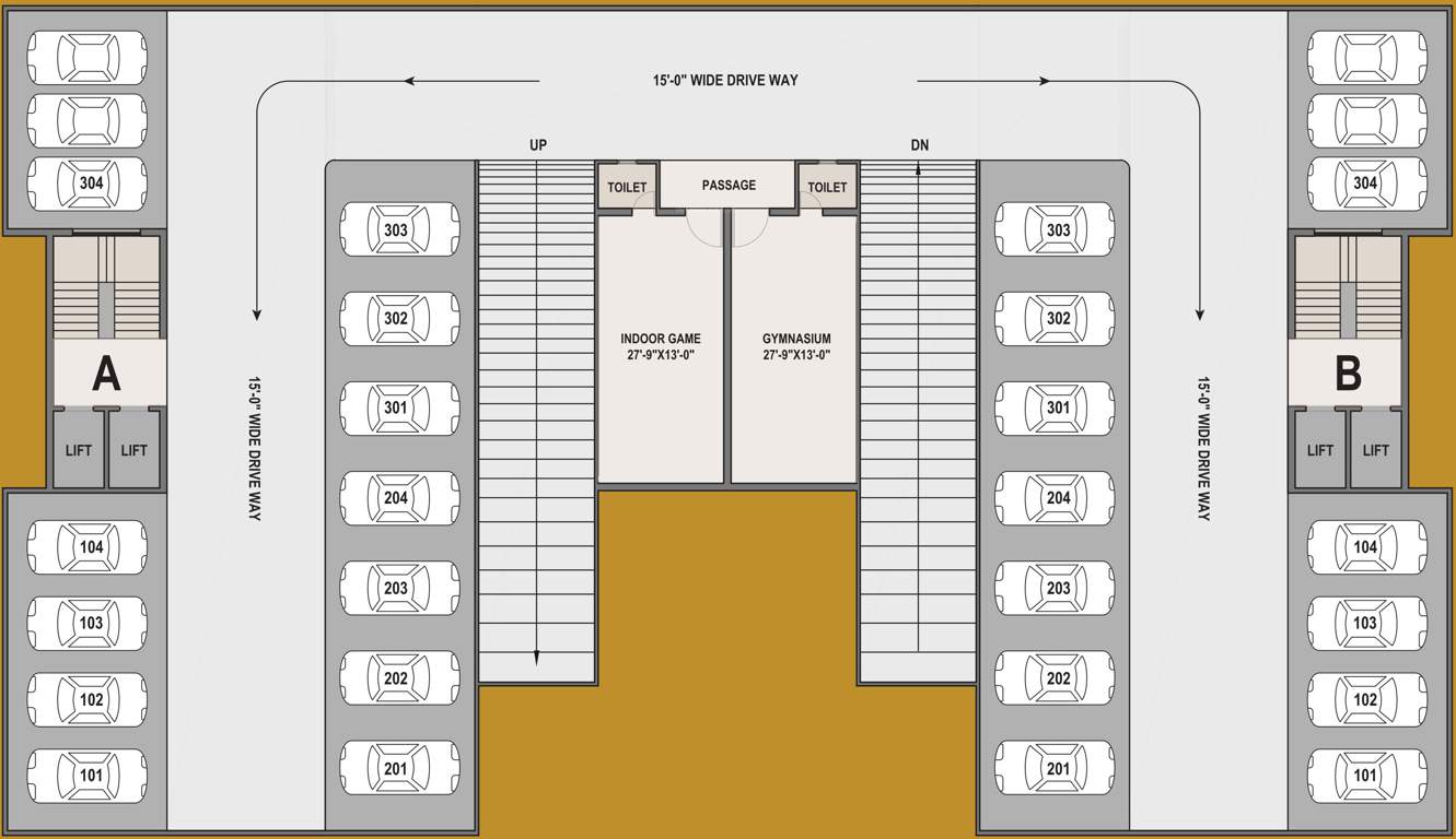 manorath 56 Tower A, B Basement Cluster Plan 2D