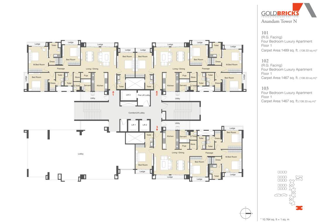  anandam world city tower g and n Tower N Cluster Plan