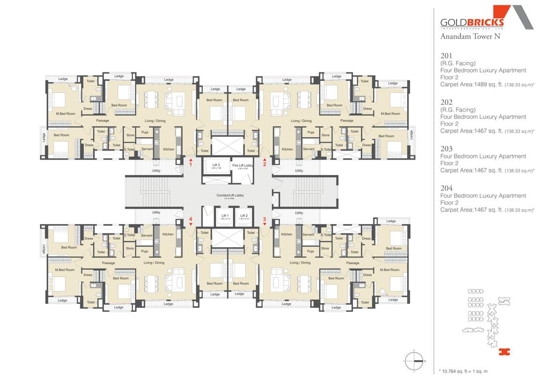  anandam world city tower g and n Tower N Cluster Plan