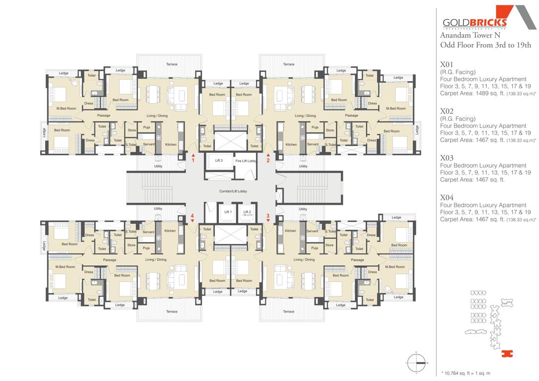  anandam world city tower g and n Tower N Cluster Plan