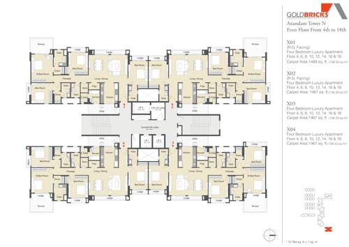  anandam-world-city-tower-g-and-n Tower N Cluster Plan