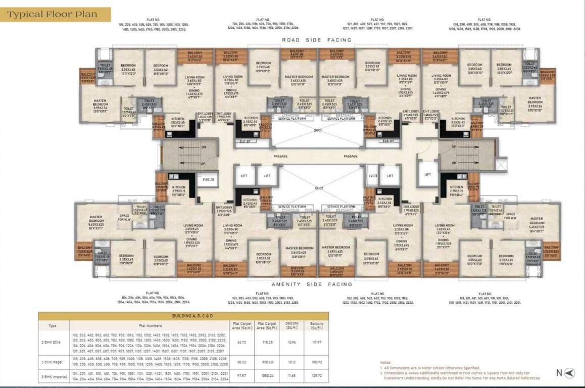  life republic aros phase 1 Building A To D Cluster Plan for Typical  Floor