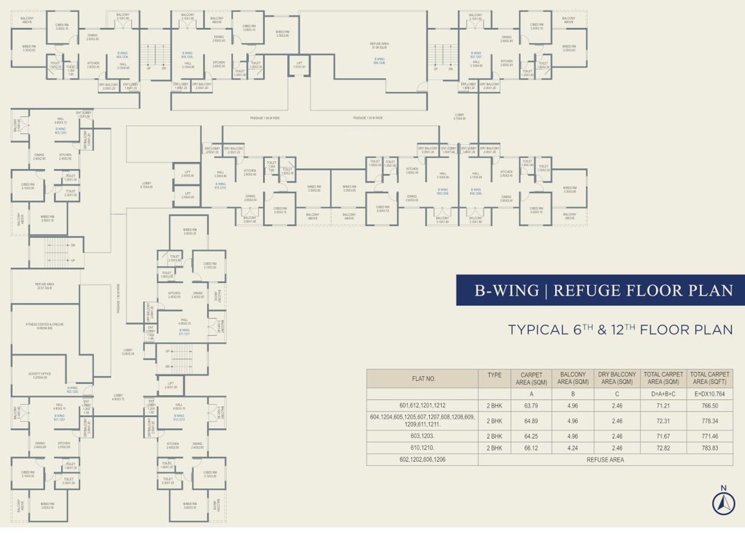  laxmi empire B Cluster Plan For 6th & 12th Floor