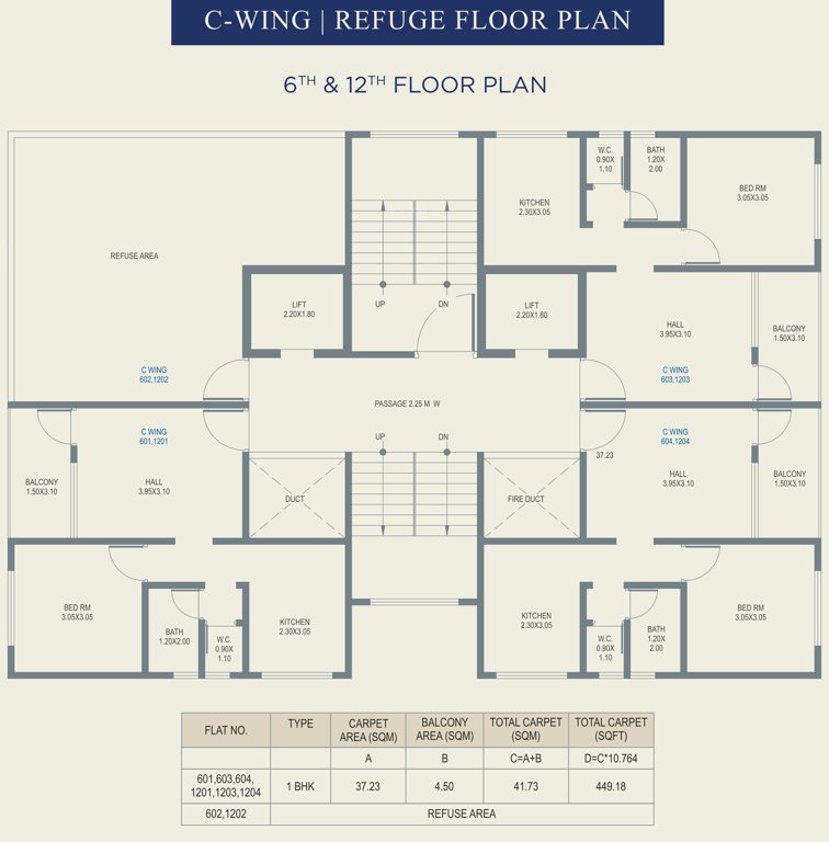  laxmi empire C Cluster Plan For 6th & 12th Floor