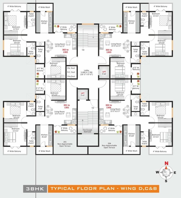  garden homes atharva nagari vii Wing B Cluster Plan