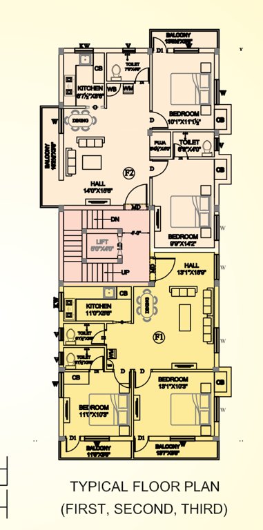  sowdharsh flats Sowdharsh Flats Cluster Plan From 1st To 3rd Floor