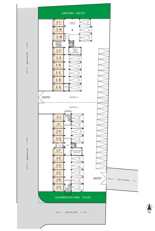  sdpl aashray hazaripahad ii Wing 3 & 4 Cluster Plan For Ground Floor