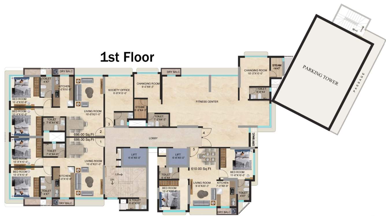  gracia Gracia Cluster Plan for 1st Floor