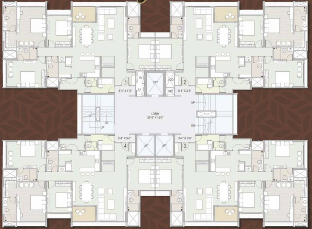  ambrosia Block B Cluster Plan For Typical Floor