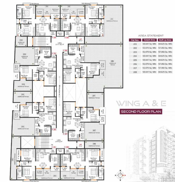 nagari-vi Building A And E Cluster Plan for 2nd Floor