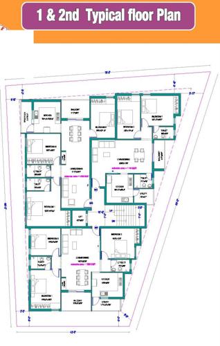  kamal-flats Kamal Flats Cluster Plan from 1st to 2nd Floor