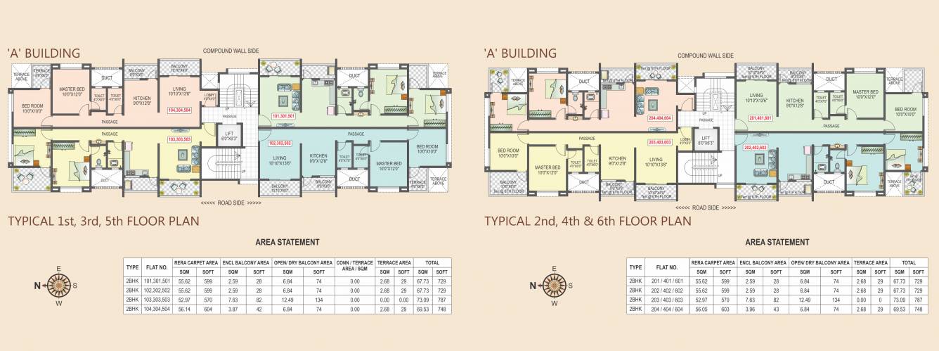  coconest Building A Cluster Plan from 1st to 6th Floor