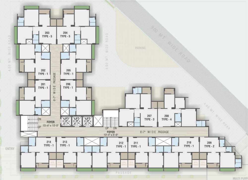  florra parisar Florra Parisar Cluster Plan For Typical Floor
