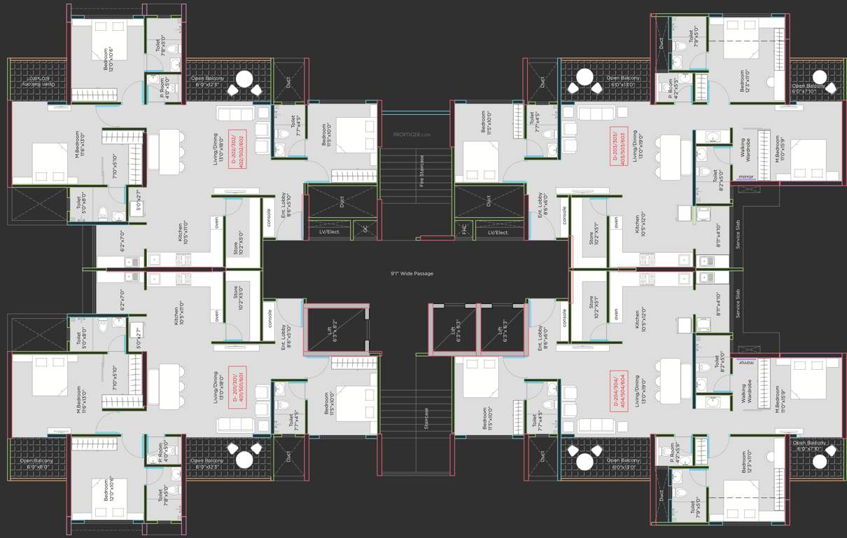  kairos c and d building Wing C Cluster Plan
