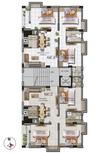  tolly-signeture Tolly Signeture Cluster Plan from 1st to 4th Floor