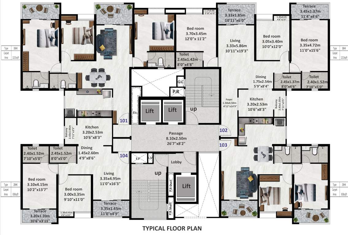  equinox i Bldg 1D Cluster Plan from 1st to 24th Floor