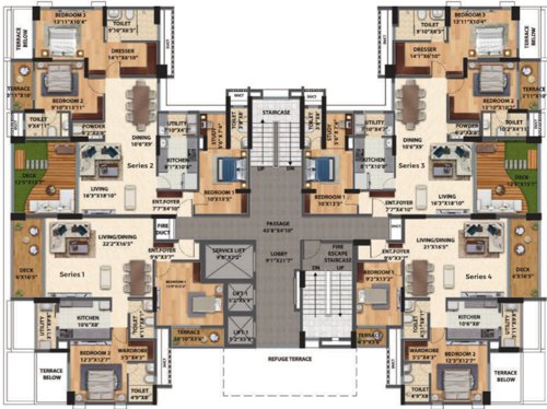  vertillas Tower A Or Tower 1 Cluster Plan from 1st, 3rd, 5th, 7th, 11th And 13th Floor
