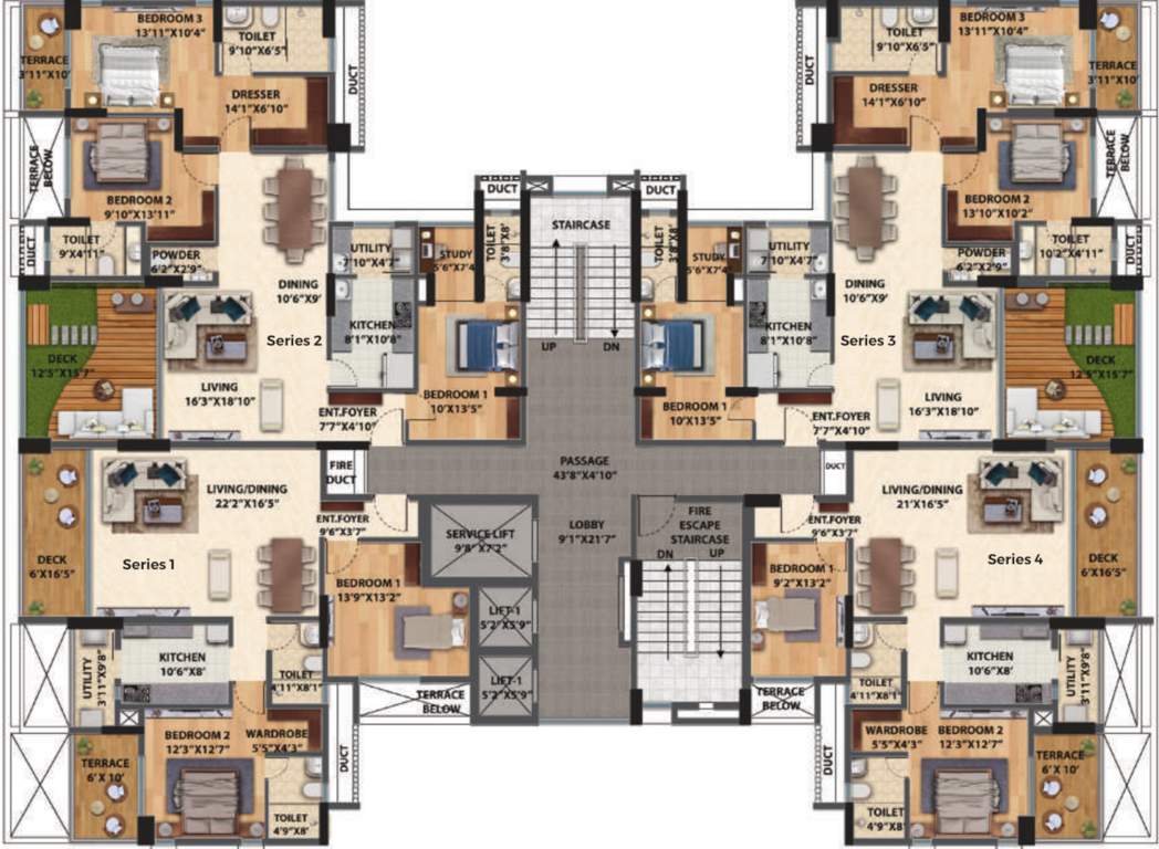 vertillas Tower B Or Tower 2 Cluster Plan From 2nd, 4TH, 6TH, 8TH, 10TH And 12th Floor