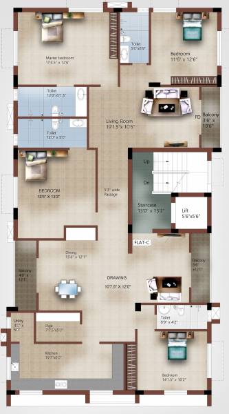  vinayaka V Square Vinayaka Cluster Plan for 3rd Floor