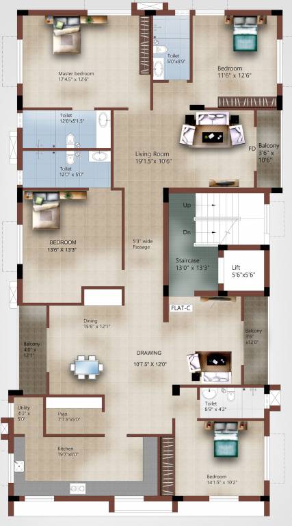  vinayaka V Square Vinayaka Cluster Plan for 3rd Floor