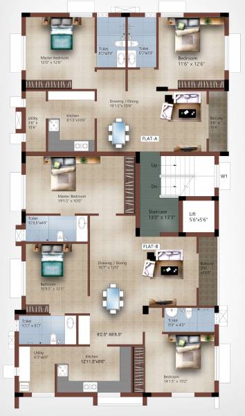  vinayaka V Square Vinayaka Cluster Plan from 1st to 2nd Floor