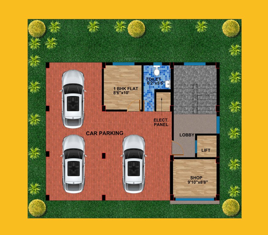 oakside apartment Oakside Apartment Cluster Plan For Ground Floor