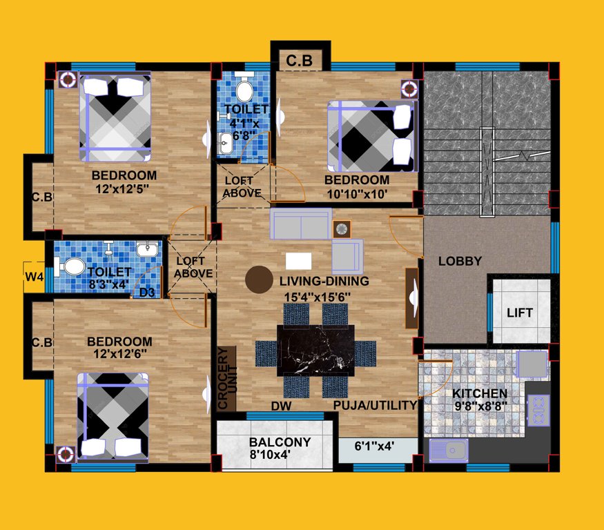  oakside apartment Oakside Apartment Cluster Plan For Typical Floor