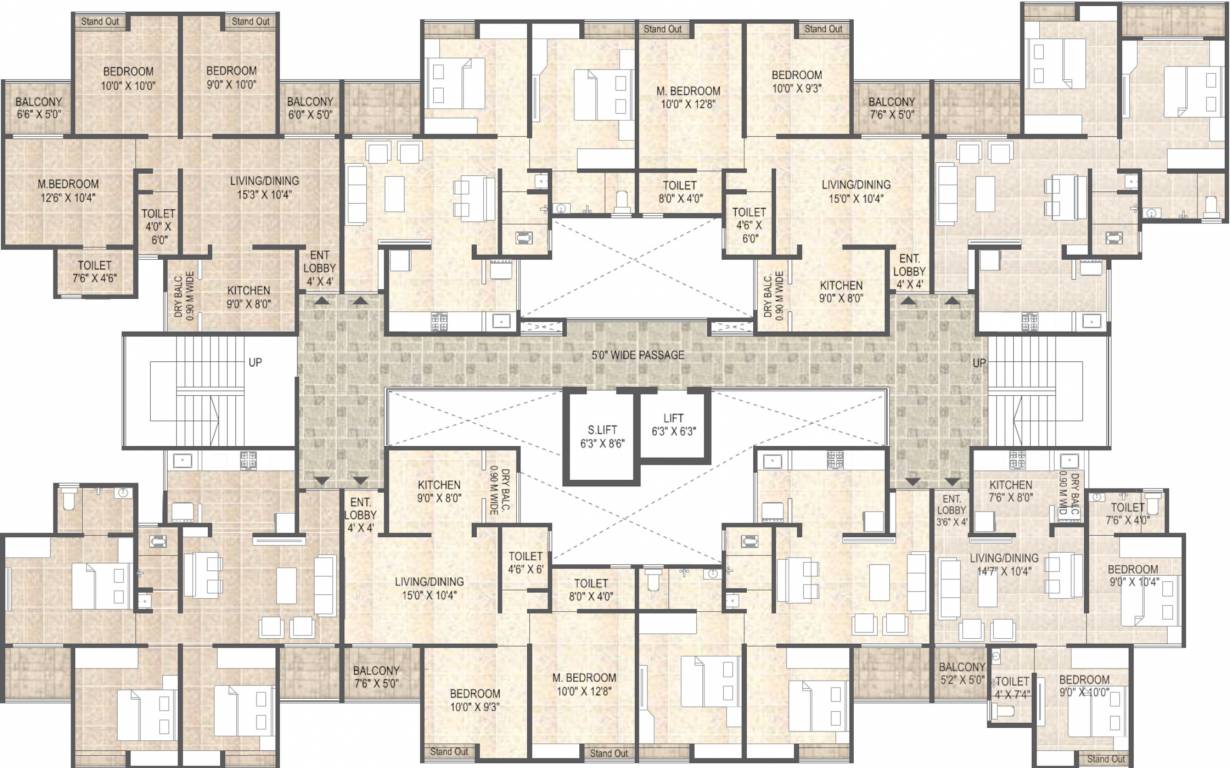  life park Building A Cluster Plan For Typical Floor Plan