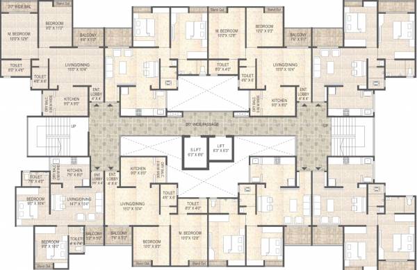  life-park Building B Cluster Plan For Typical Floor Plan
