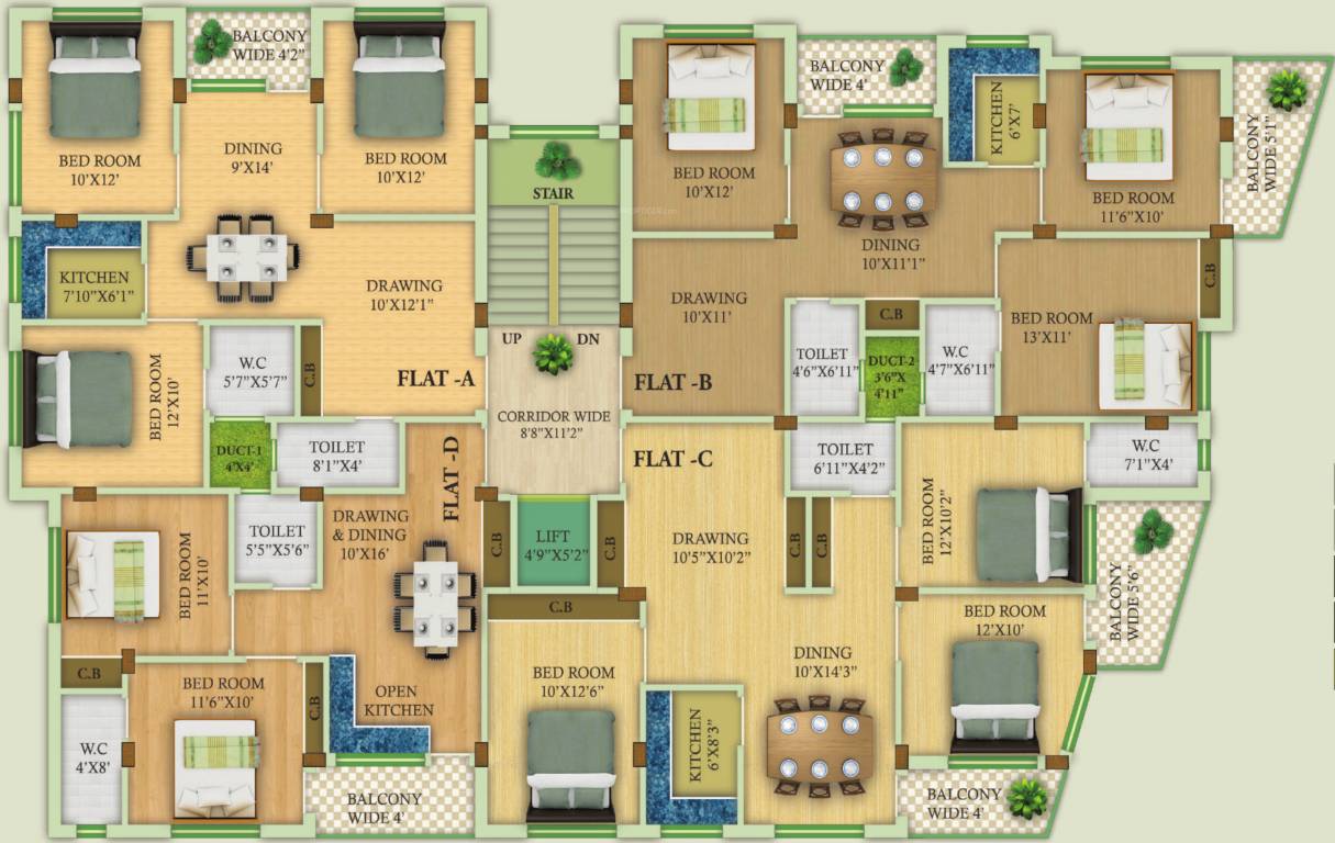 mangalmurti residency Mangalmurti Residency Cluster Plan Typical Floor Plan