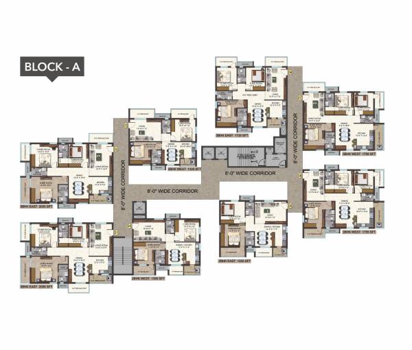  skyvert Block A Cluster Plan for Typical Floor